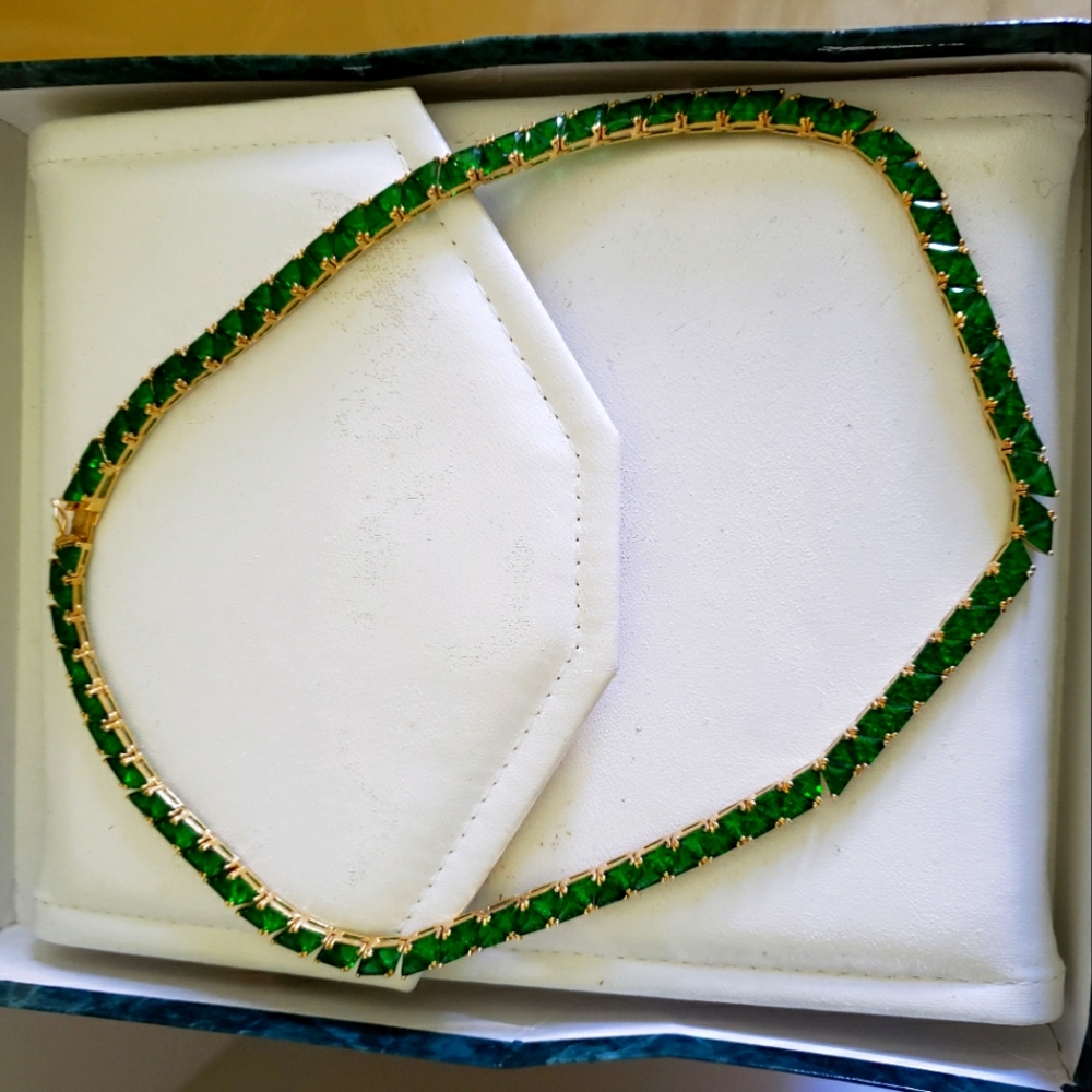 Suzanne Somers Trillian Cut Green CZ Necklace
